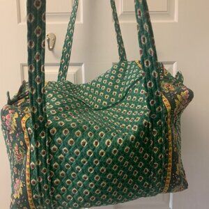 Vera Bradley large duffle bag; retired pattern in green, pink & yellow.